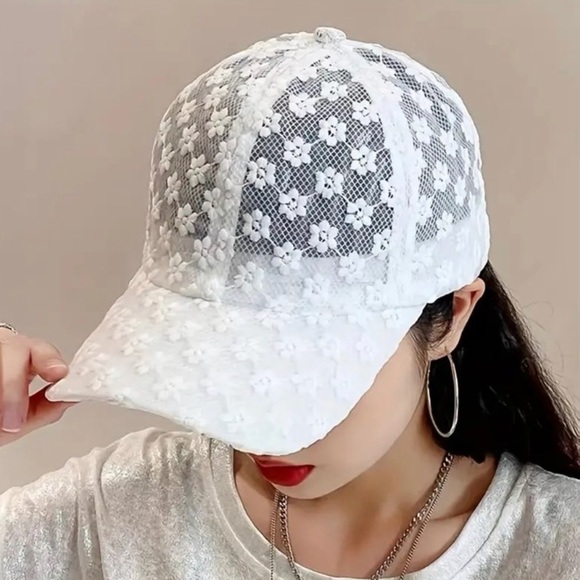 Passion of Essence Accessories - Boho White Lace Sun Hat